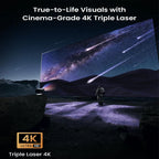 Ultimate Triple Laser 4K Projector, 3300 ISO Lumens Projector